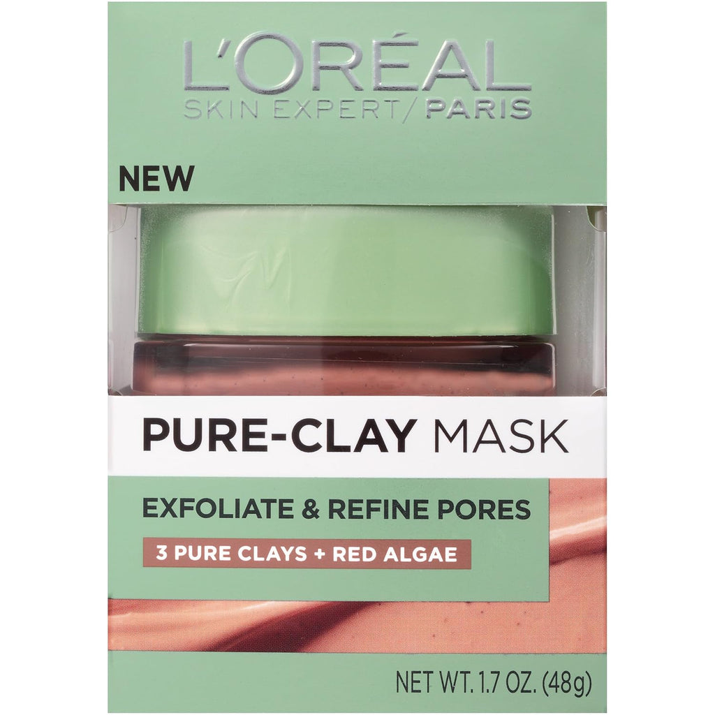 Skincare Pure Clay Face Mask with Red Algae for Clogged Pores to Exfoliate And Refine Pores, Clay Mask, at home face