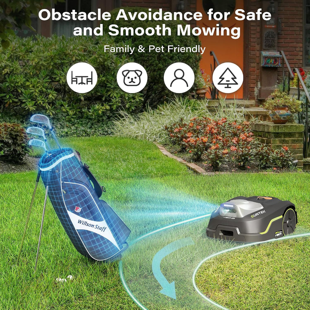 RTK Robot Lawn Mower, Perimeter Wire Free RTK+Vision Robotic Lawnmower for 1/4 Acres Lawn, Auto Mapping, APP Control