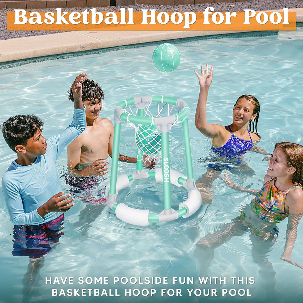 Pool Basketball Hoop Toys, Floating Basketball Pool Game, Swimming Floats Toys with Balls Pump, Summer Outdoor Water