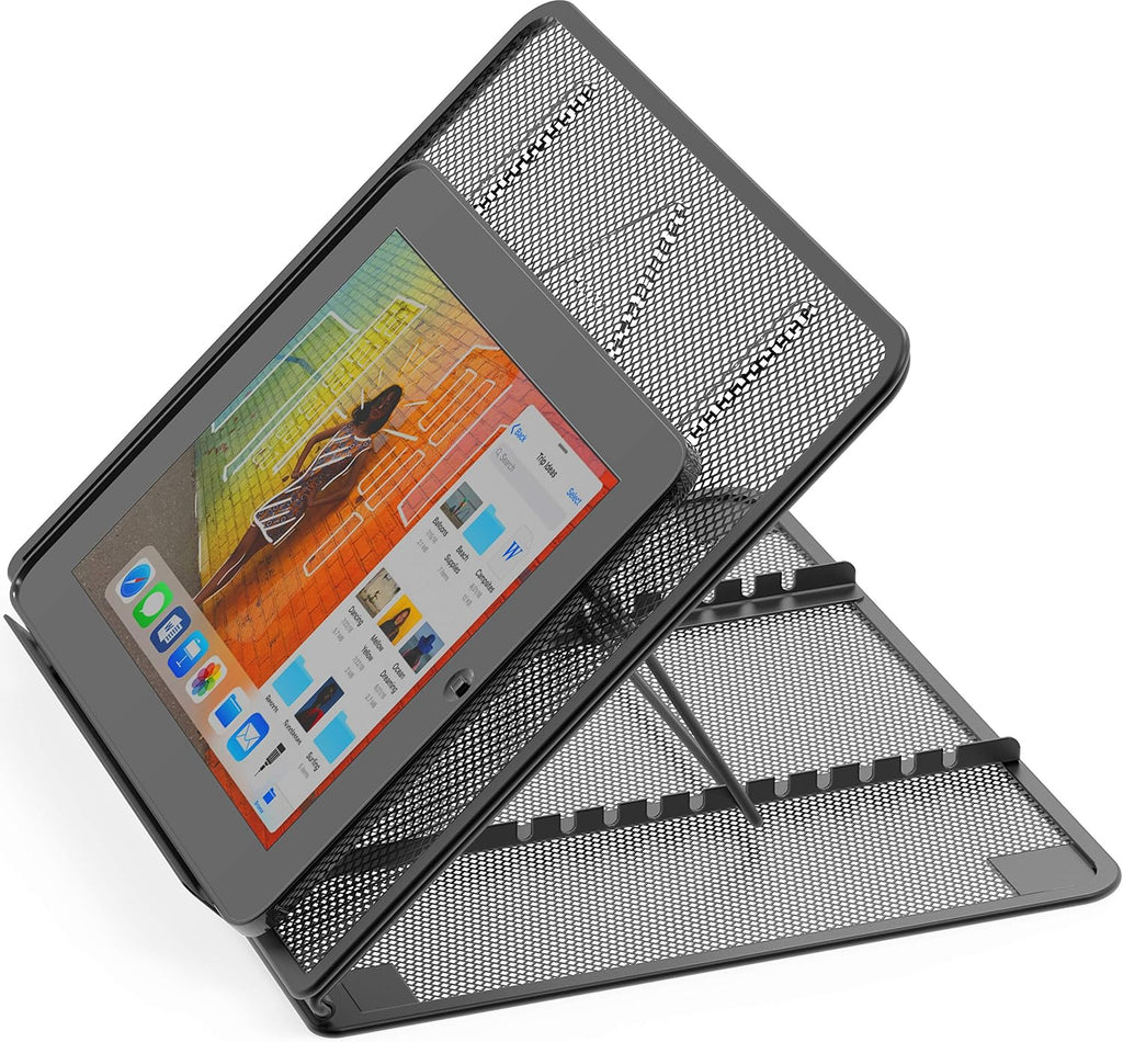 Mesh Laptop Stand with 11-Levels Adjustable Ventilated Computer Holder, Black
