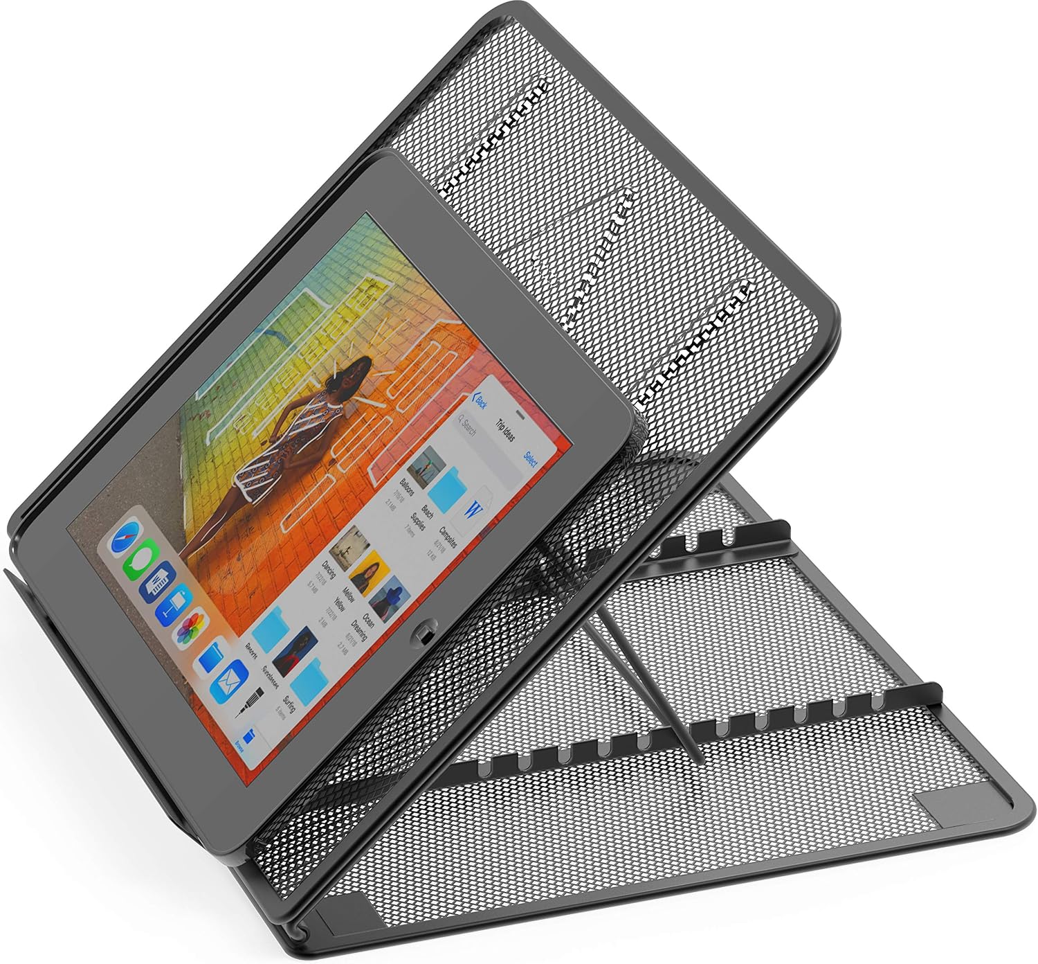 Mesh Laptop Stand with 11-Levels Adjustable Ventilated Computer Holder, Black