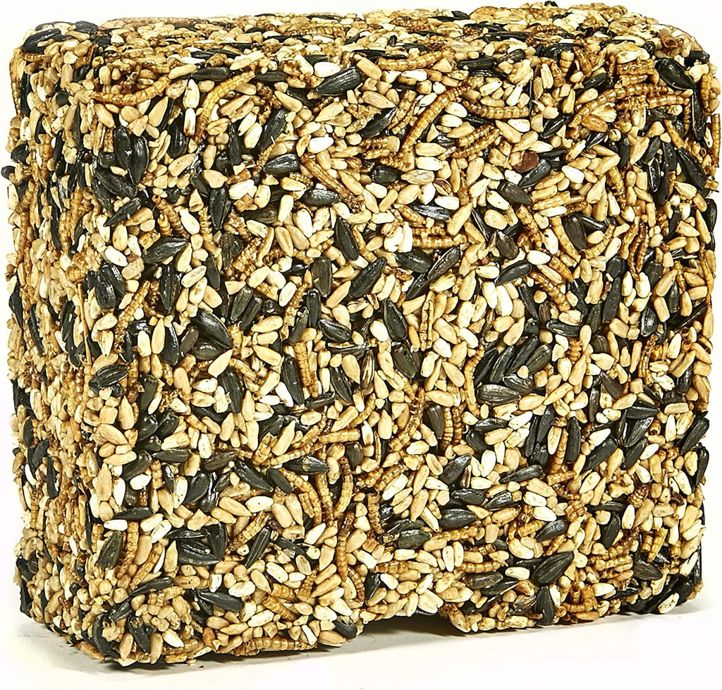 Wild Bird Seed & Mealworm Seed Cake Food For Bluebirds, Chickadees, Woodpeckers and More, 1.4 Pound