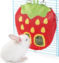 Rabbit Hay Feeder Bag for Cage Guinea Pig Timothy Hay Dispenser Storage Manger Hanging Large Less Waste for Bunny