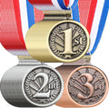 Award Medals 1st 2nd 3rd Place Medals for Awards Winner Medal Gold Silver Bronze Medal with Neck Ribbon Trophy Award