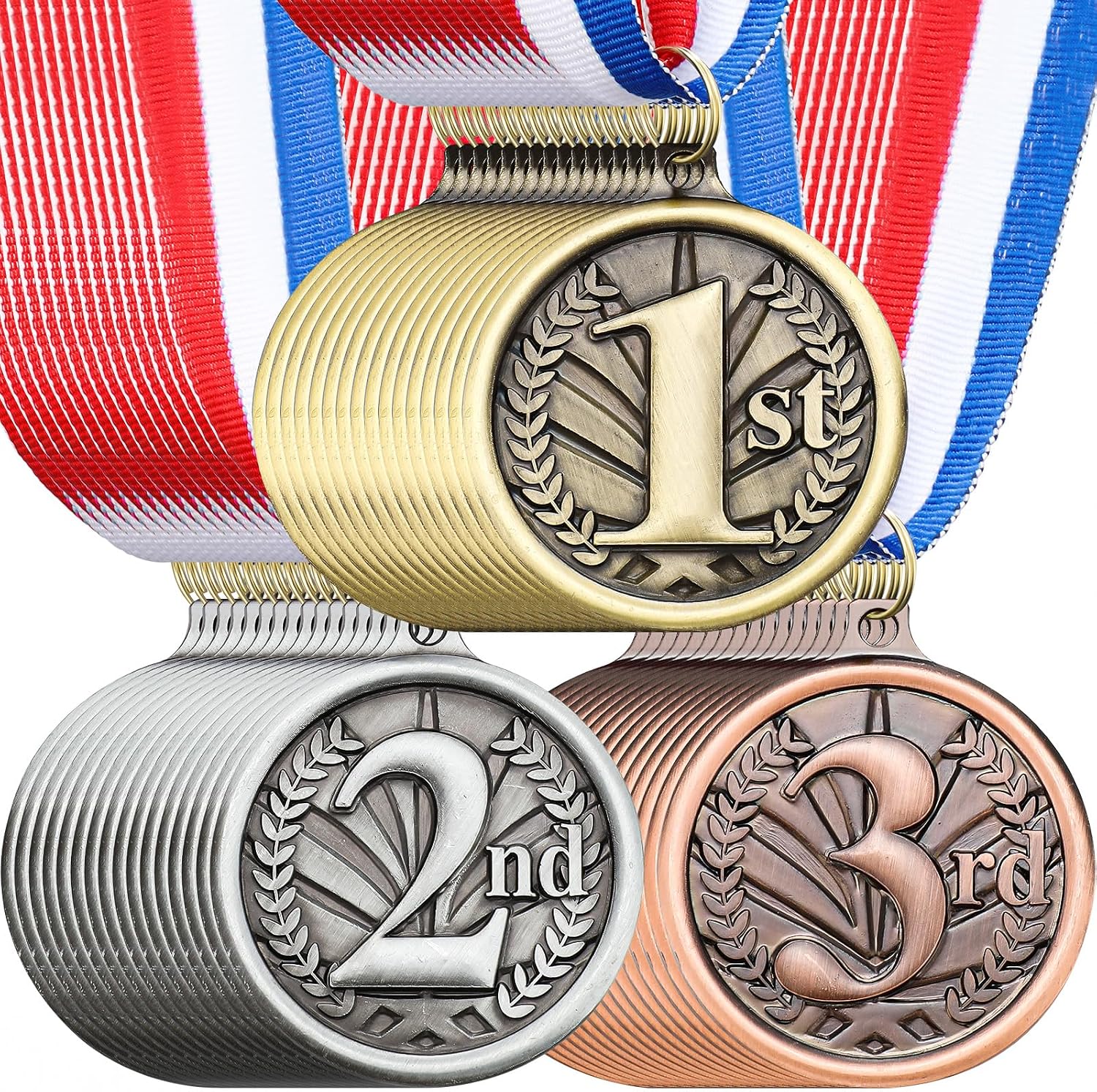 Award Medals 1st 2nd 3rd Place Medals for Awards Winner Medal Gold Silver Bronze Medal with Neck Ribbon Trophy Award