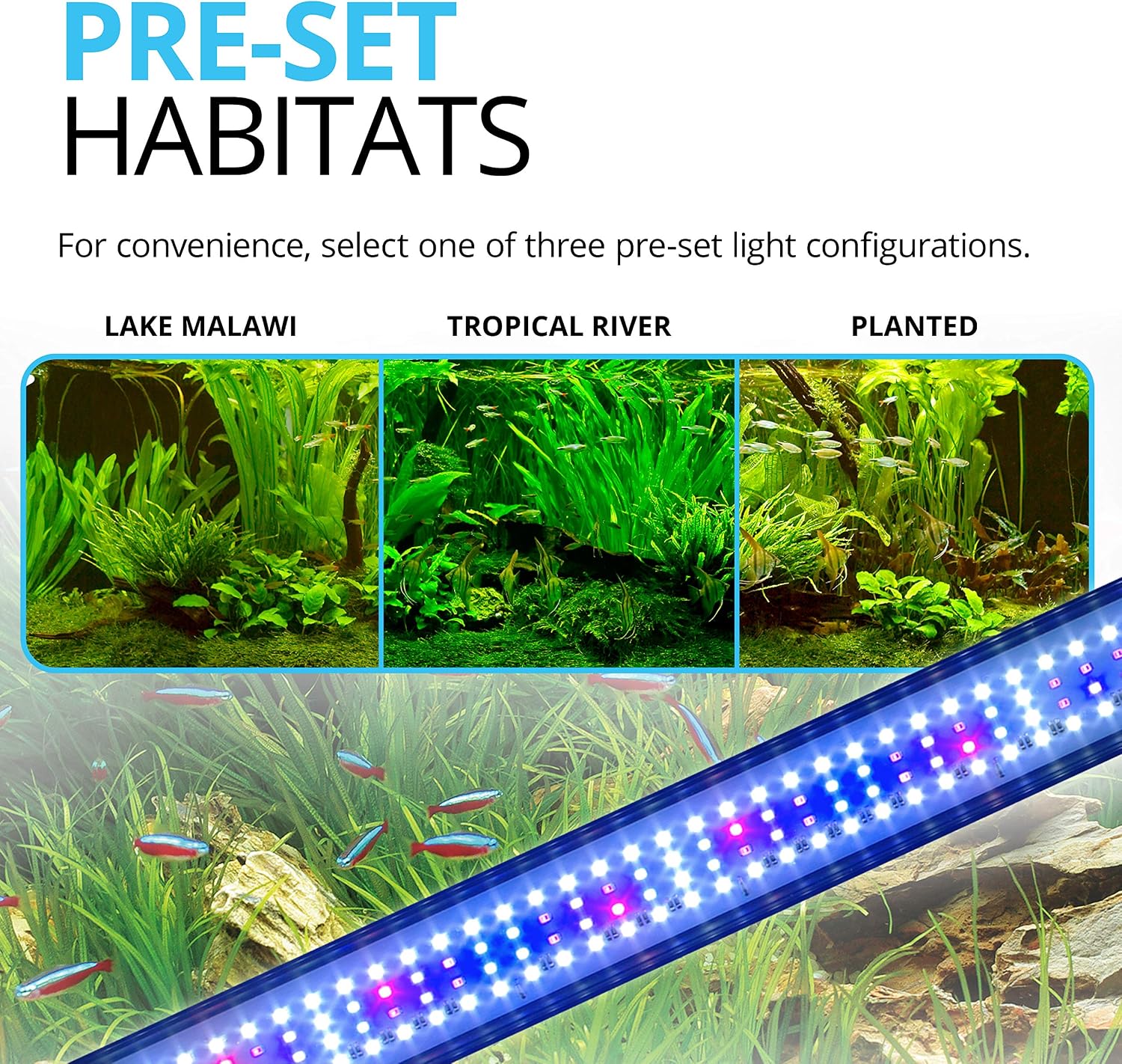 Plant 3.0 LED Planted Aquarium Lighting, 22 Watts, 15-24 Inches