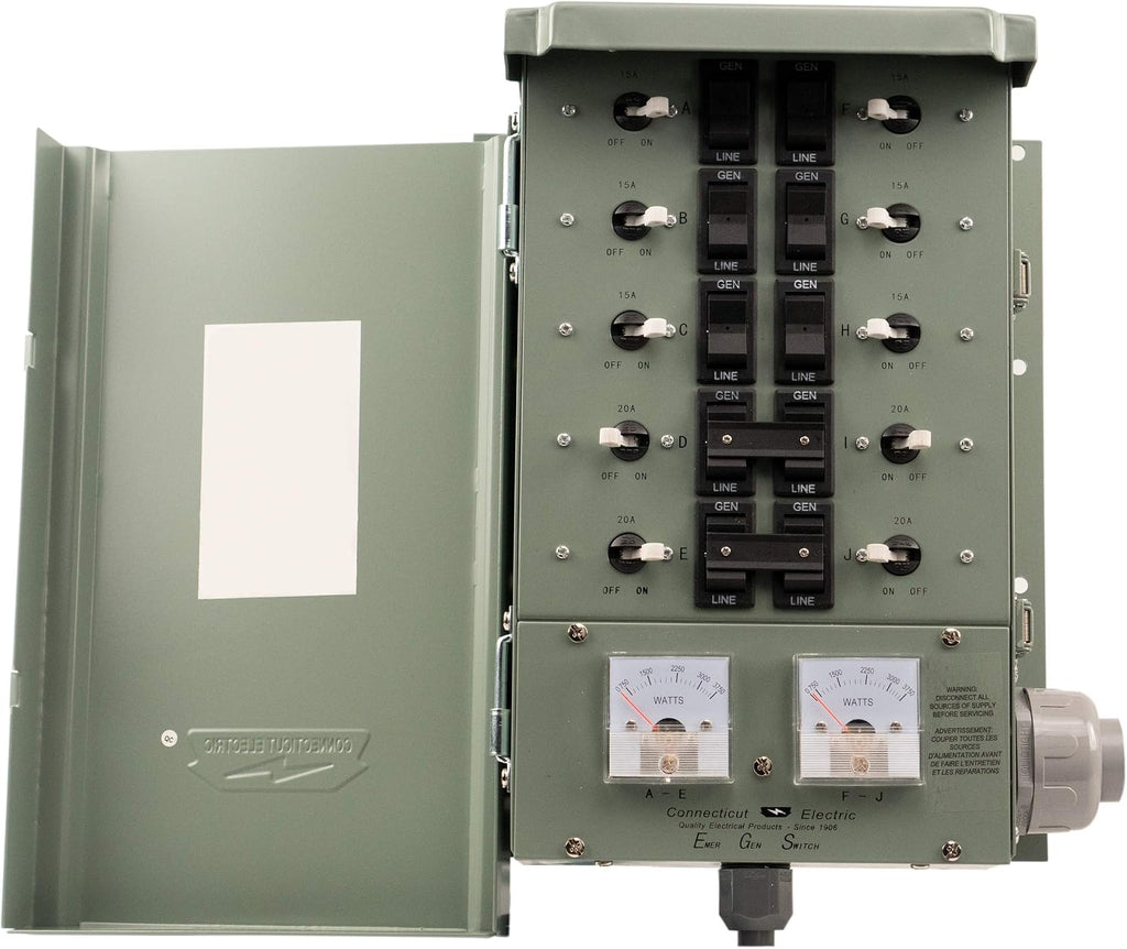 EmerGen Transfer Switch Kit - 30 Amp, 10-Circuit, 10-Foot Cord, 7500 Watts