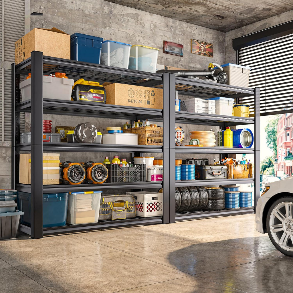 72" H Garage Shelving, 3010LBS Heavy Duty Storage Shelves, Tool-Free Adjustable Industrial Organizer Shelf for Garage