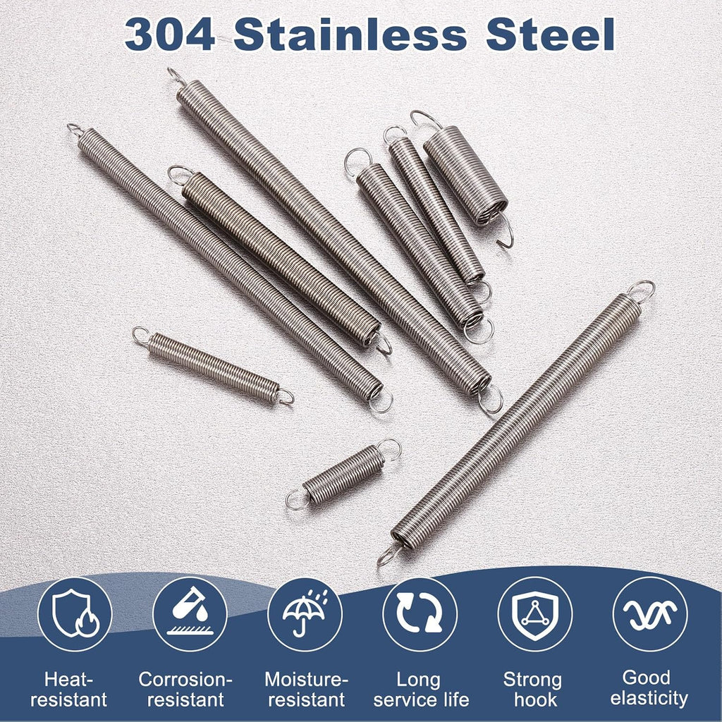 20Pcs Stainless Steel Extension Spring Dual Hook 0.5mmWD, 5x60mmODxL