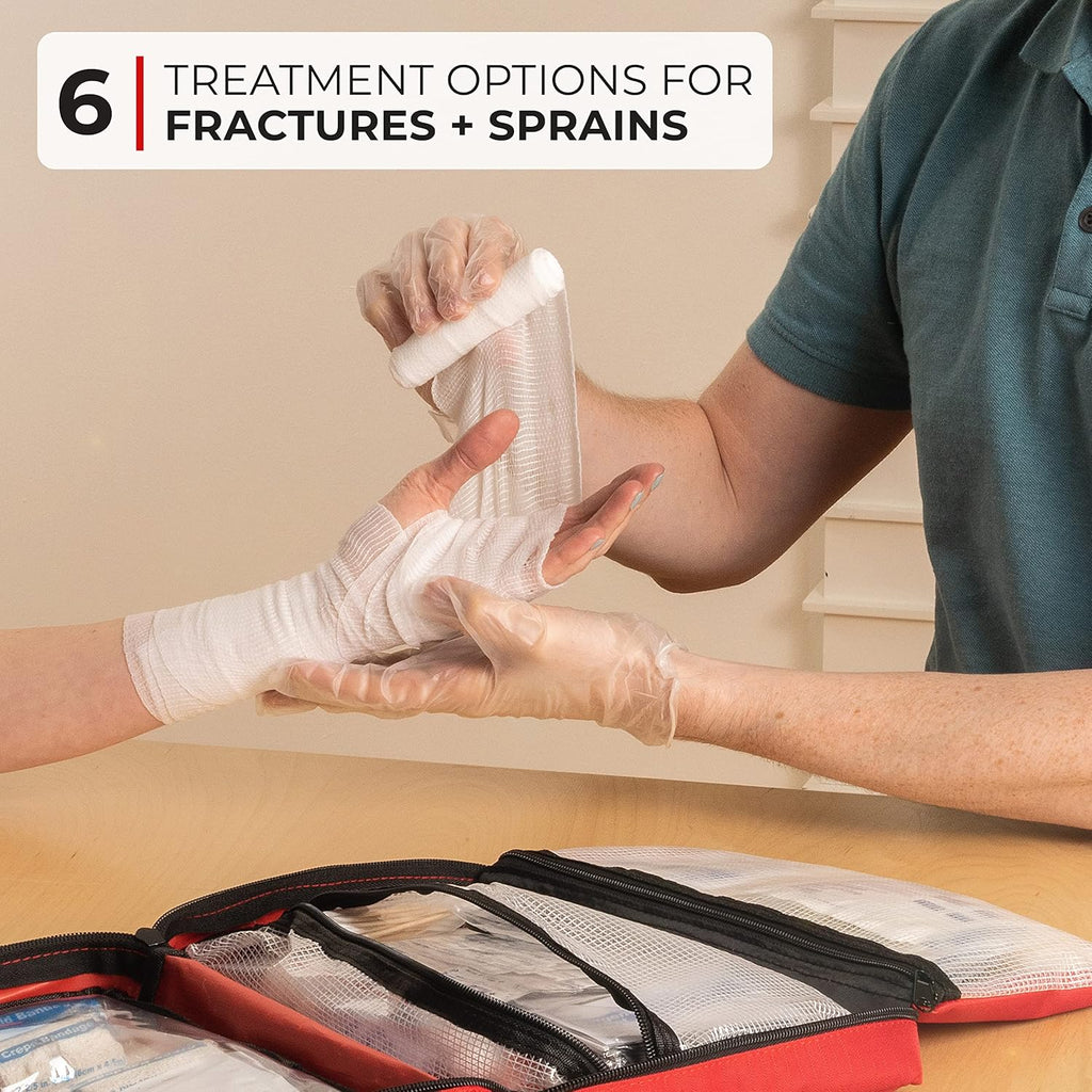 Home Essentials First Aid Kit (291 Pieces) - First Aid Bag with Multi-Sized Bandage, Gauze, Wipes, Scissors, Gloves