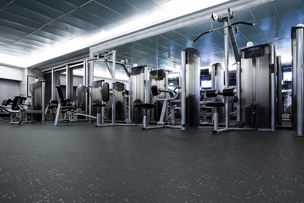 Genaflex Pro Heavy Duty Thick Rubber Gym Floor Tiles High Density Shock Absorbent Laminated Deadlift Mats - 1" Thick