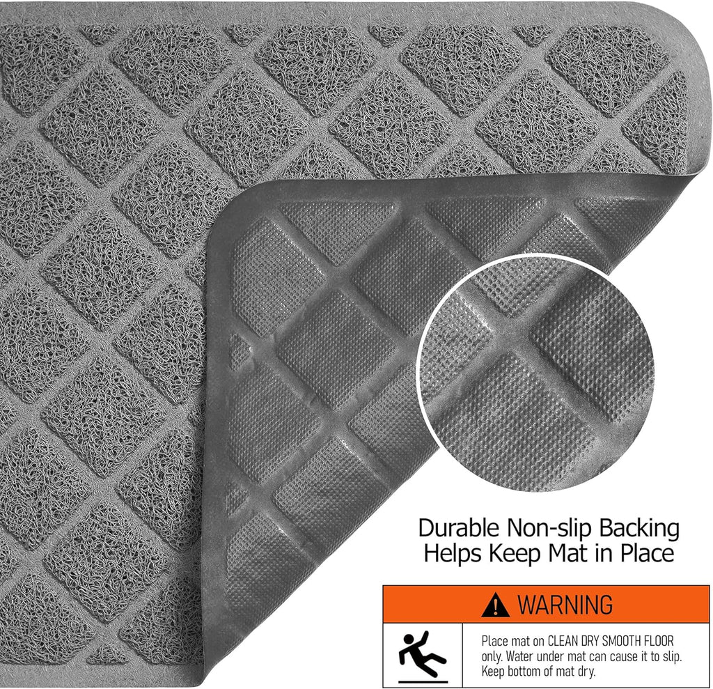 Cat Litter Mat Litter Trapping Mat, Premium Durable PVC Grid Mesh with Scatter Control, Non-slip, Less Waste Cat