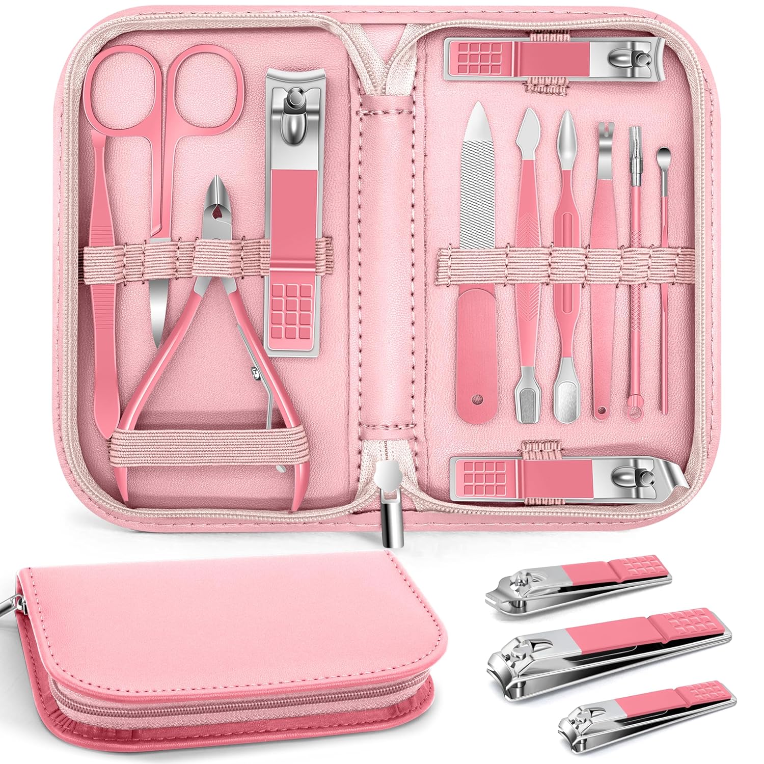 Manicure Pedicure Set, 12 Pcs Nail Care Kit for Women, Mens Nail Grooming Kit, Manicure & Pedicure Tools &