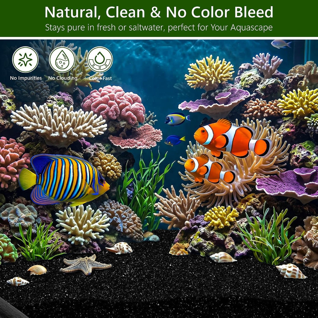 0.4-0.8mm Black Aquarium Sand, 3lbs Substrate for Fish Tank, Garden | Black Fish Tank Sand for Plants, Aquarium