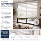 Pinecrest Custom Zebra Blinds for Windows,White,70.5" Width X 94" Height