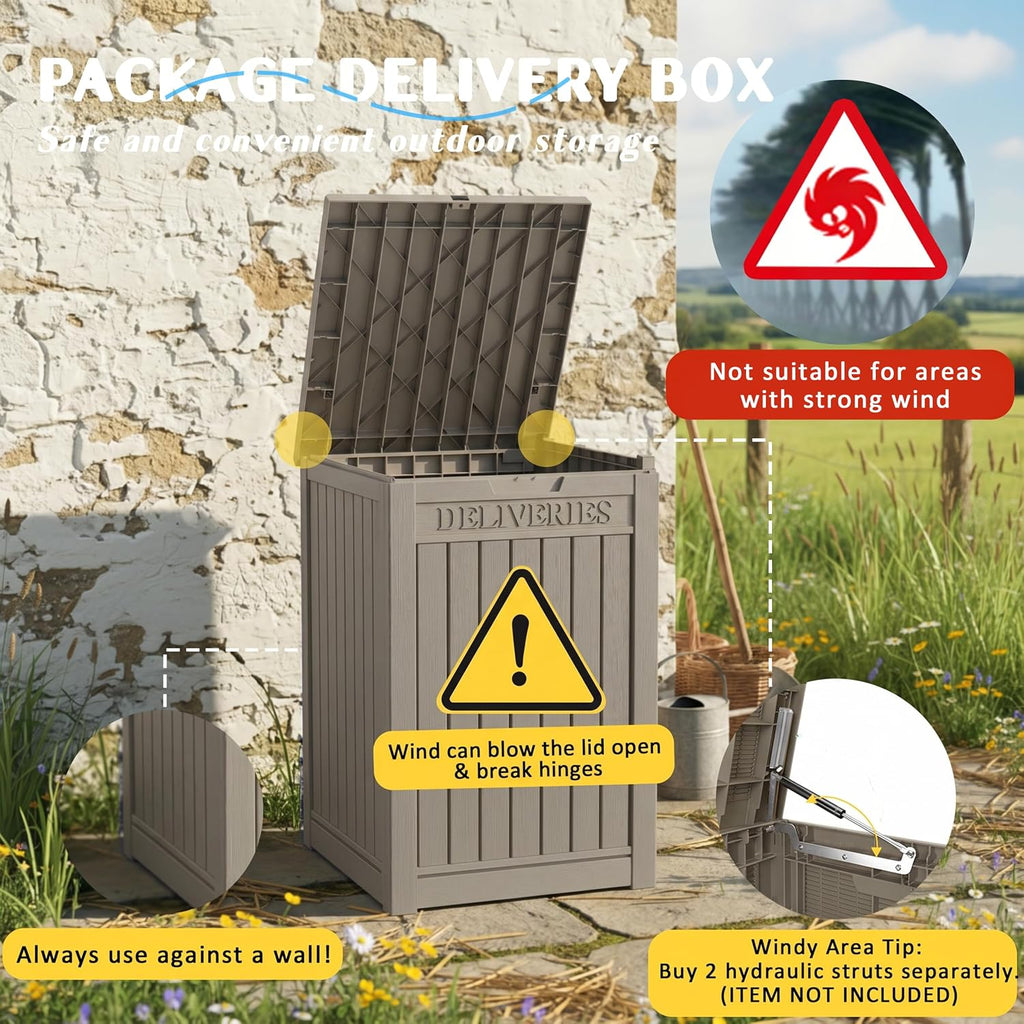 Package Delivery Box 55 Gallon with Lockable Secure,Outdoor Package Drop Container Waterproof for Porch Patio and