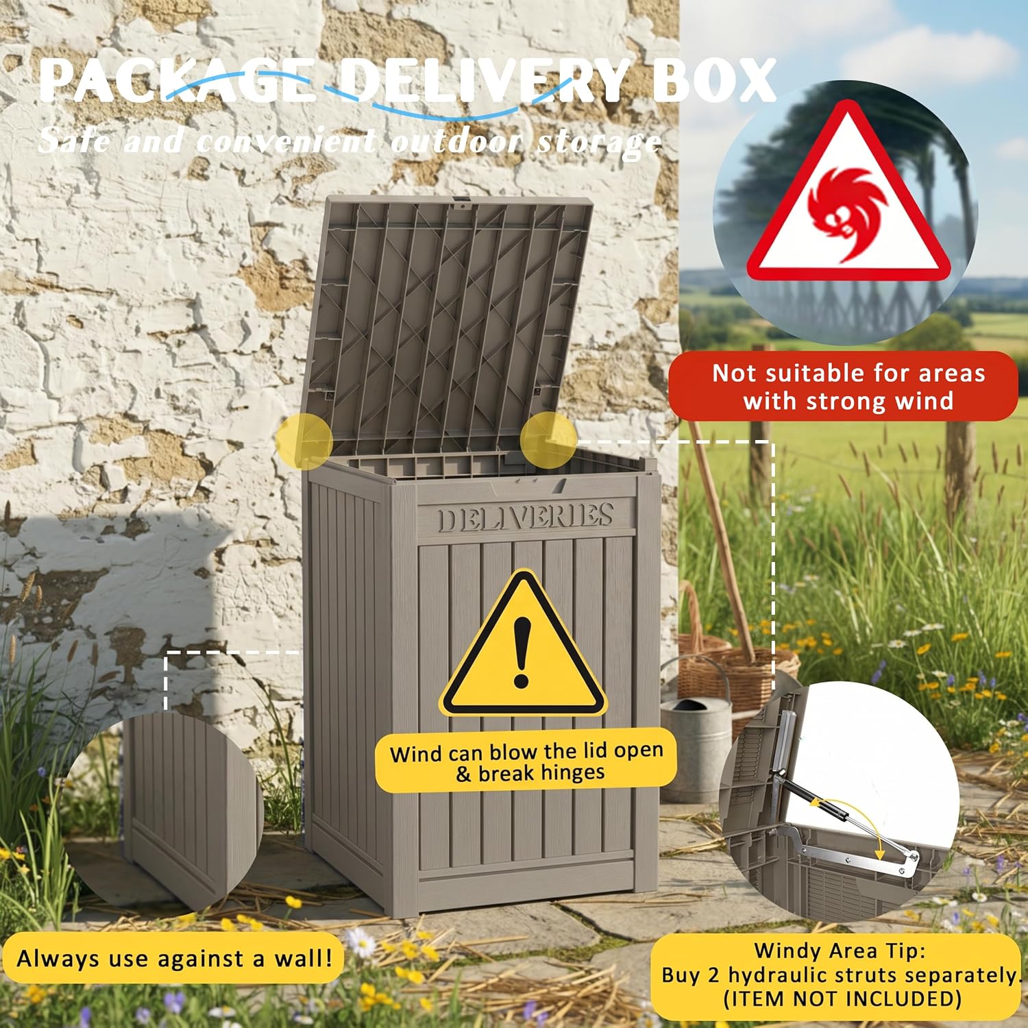 Package Delivery Box 55 Gallon with Lockable Secure,Outdoor Package Drop Container Waterproof for Porch Patio and
