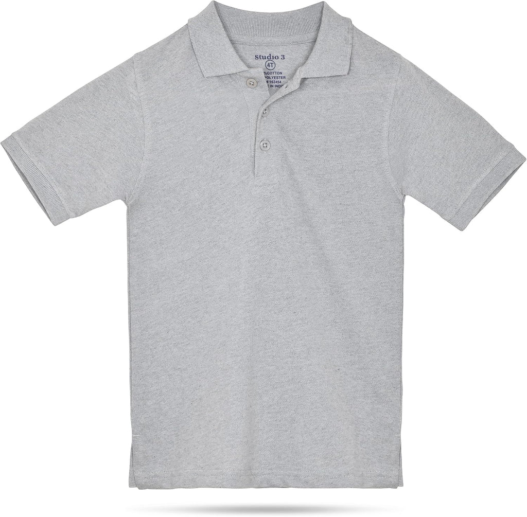 Boy’s - 4-Pack School Uniform Short and Long Sleeve Pique Polo Shirts