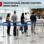 2 Retractable Belt Stanchion Barriers, 11 Ft Blue