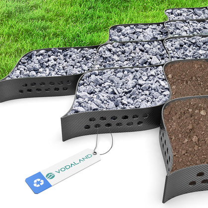 Vodaland - 2" GeoCell - 100% Permeable for Walking Paths, Patios and Erosion Control, Size 9 ft x 17 ft Black