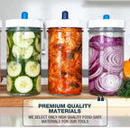 Fermentation Jar Starter Set, Easy Vegetable Fermentation Kit, Includes Mason Jar, Pickle Kit with Fermentation Lids