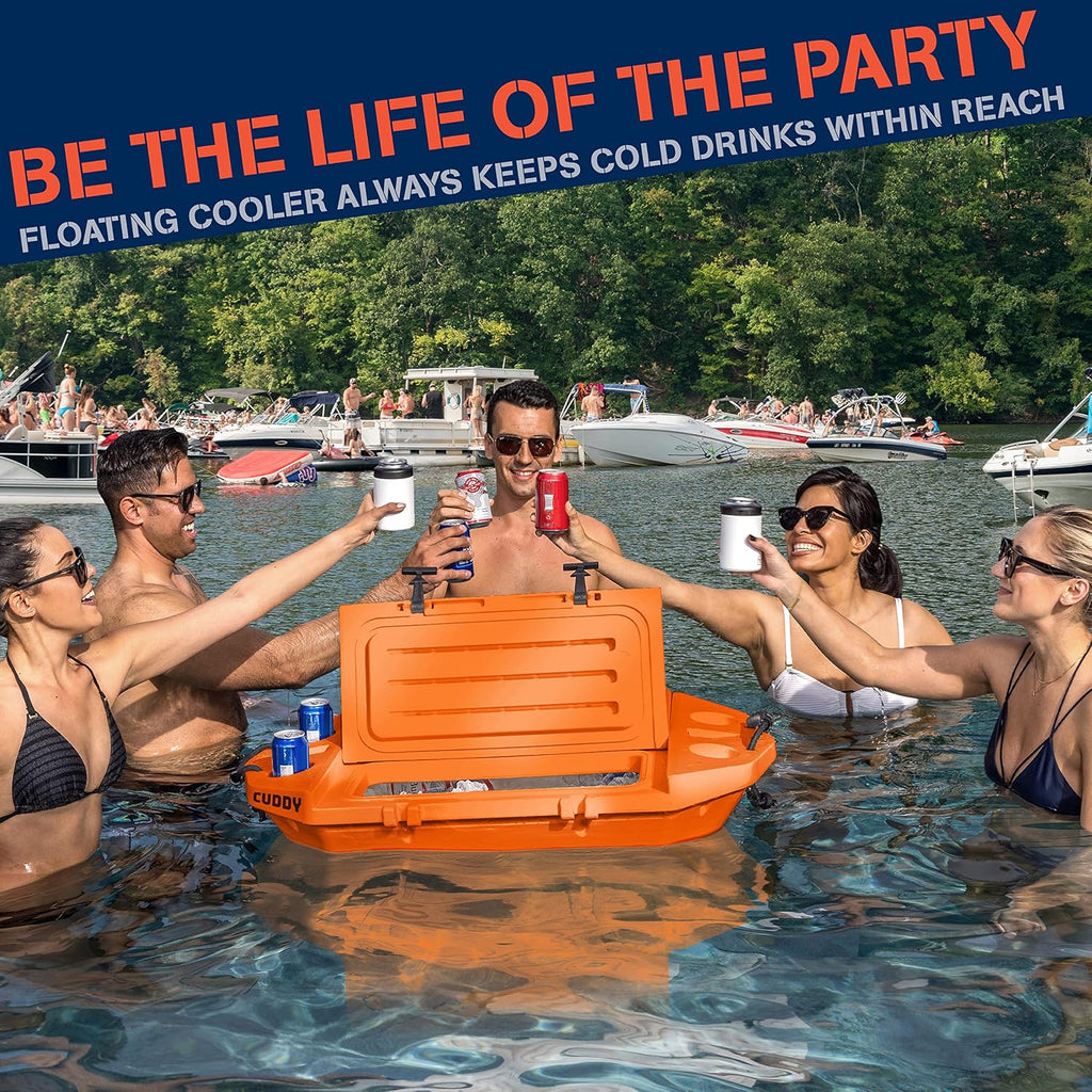CUDDY Floating Cooler and Dry Storage Vessel for Land & Water – 40QT– Great for River, Beach, Kayak, Pool, & Lake