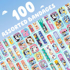 Dr. Bluey Kids Adhesive Bandages, 3 Assorted Sizes, 100 Count