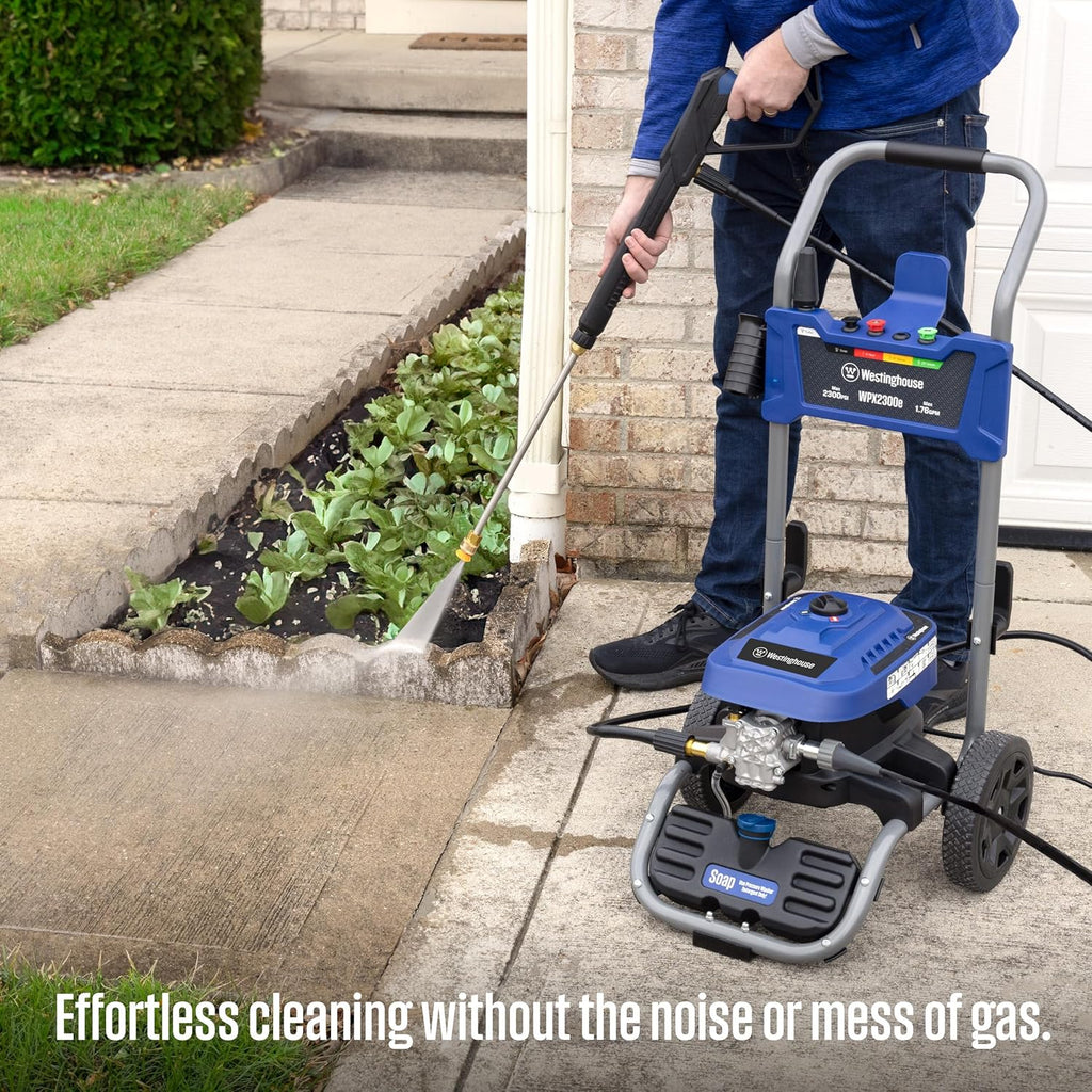 WPX2300e Electric Pressure Washer, 2300 Max PSI and 1.76 Max GPM, Induction Motor, Onboard Soap Tank, Spray Gun and