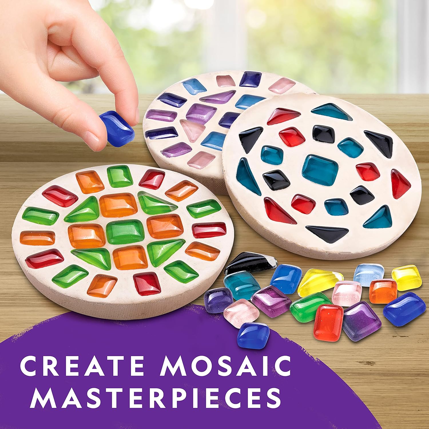 NATIONAL GEOGRAPHIC Mega Arts and Crafts Kit for Kids – Mosaic Kit, Marbling Paint Kit & Air Dry Clay Pottery Kit –