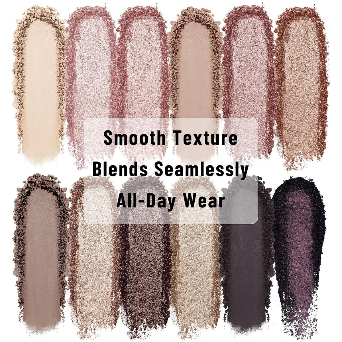 12 Color Eyeshadow Makeup Palette, Naked Nude Eye Shadow, Neutral Matte Shimmer Make Up Pallet with Double-ended