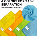 Microfiber Cleaning Cloth 50 Pack, 12" x 16", 4 Colors