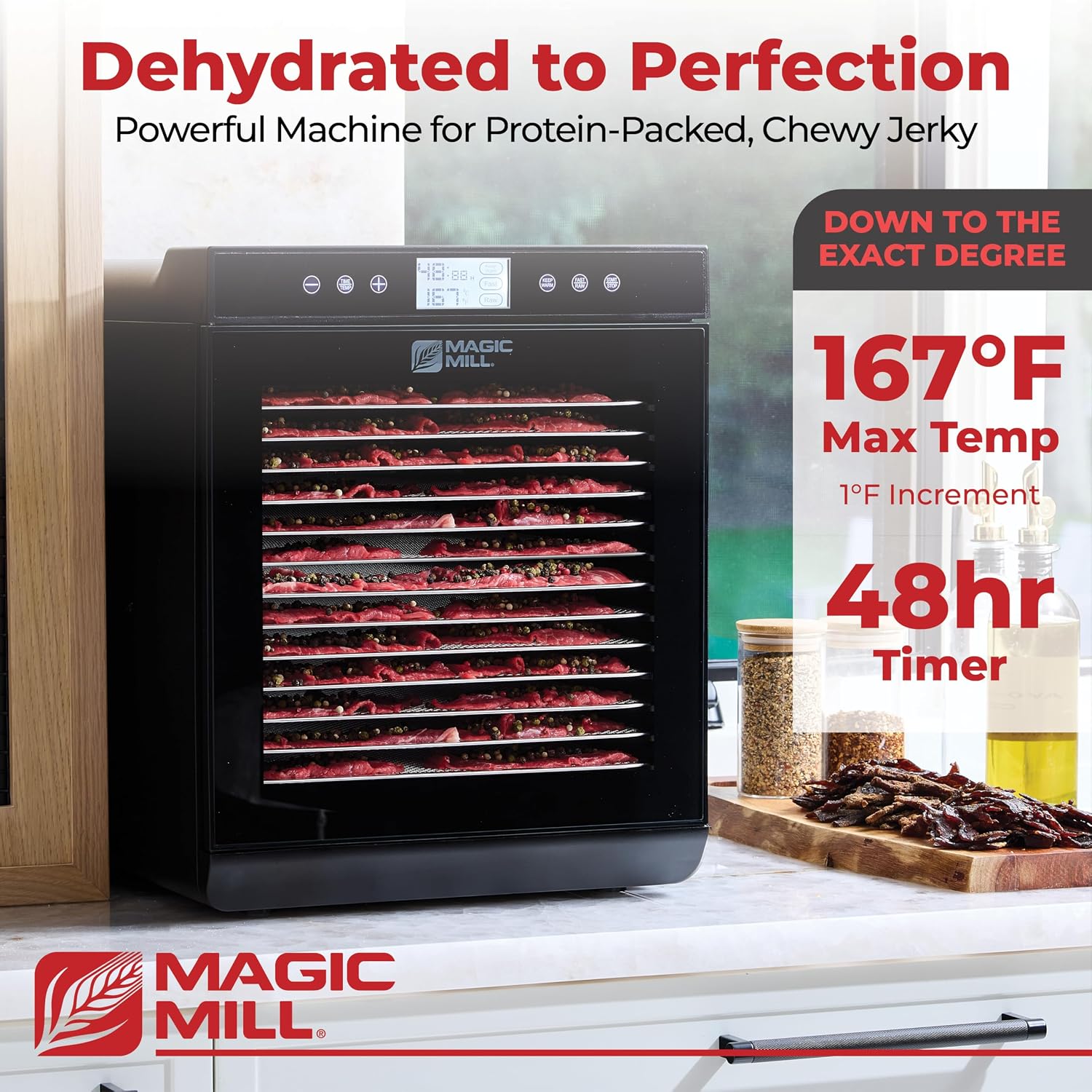 Premium Food Dehydrator Machine (15 Extra-Large Stainless Steel Trays) 800W Dryer for Beef Jerky, Fruits, Vegetables
