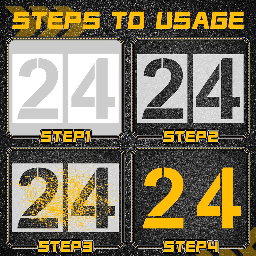 32 Inch Large Number Stencils Set 0-9 Address Pavement Templates Reusable Number Stencil Kit for Address Parking Lot