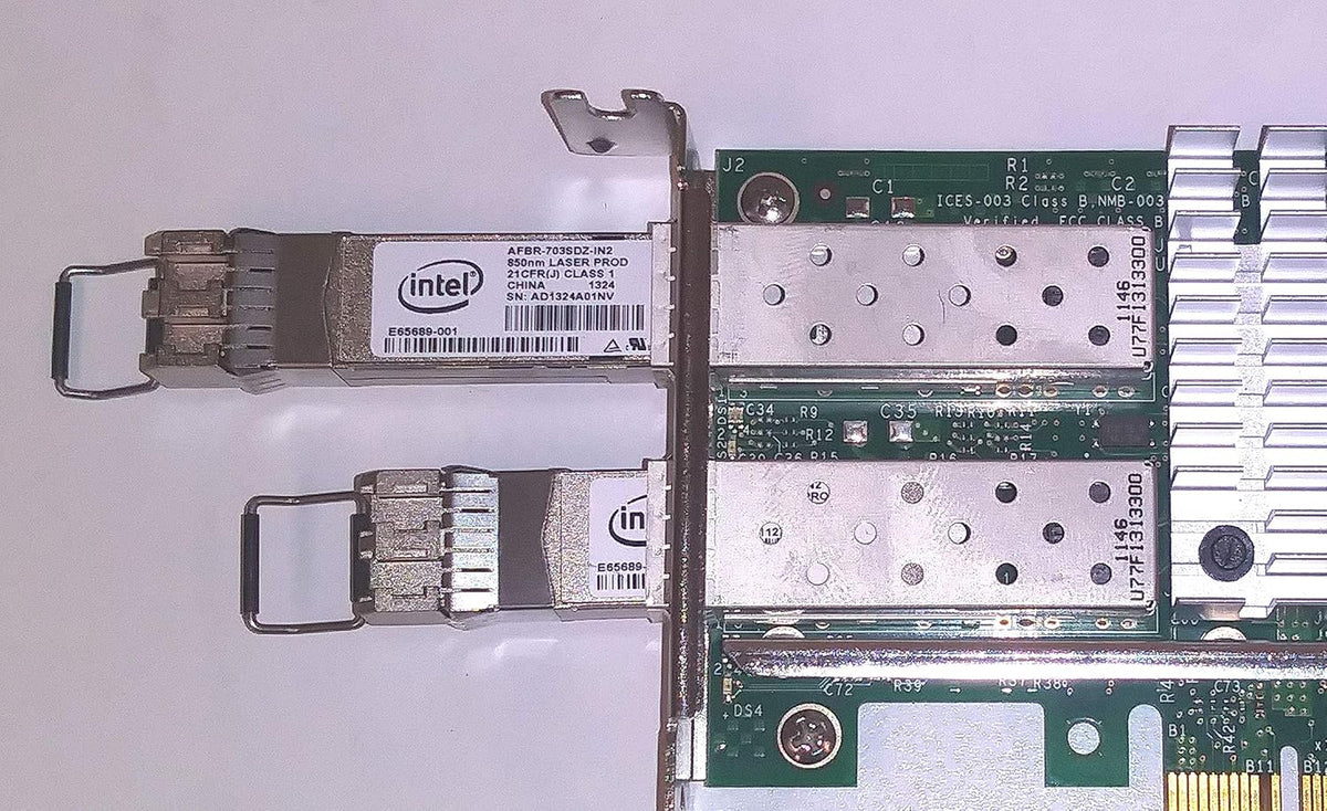 Intel X520-SR2 2-Port 10G SFP+ Ethernet, PCI-e E10G42BFSR 82599ES Converged Network Adapter, PCI-E