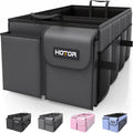 Foldable Trunk Organizer - SUVs & Sedans, Sturdy Car Organization With 2 Compartments, Black, 23.6"×14.2"×10.6"