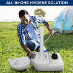 Portable Hand Washing Station, 100+ Hand Washes, Hands-Free Foot Pump, Soap Dispenser, and Drain Hose, Ideal for