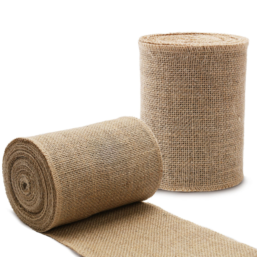 6 Inch Natural Burlap Ribbon 10 Yards