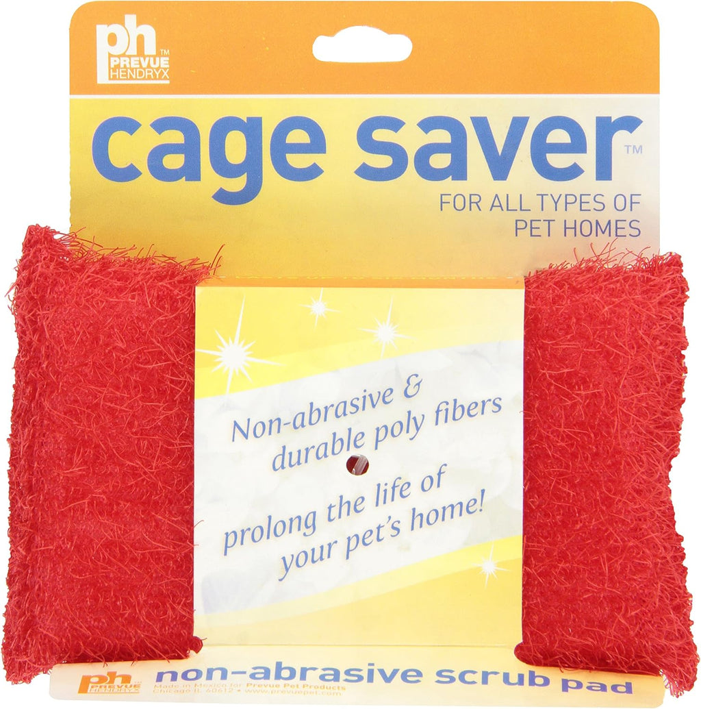 Cage Saver Scrub Pad for Cleaning Bird and Small Animal Cages - Non‑Abrasive Sponge for Easy Bird, Guinea Pig, or