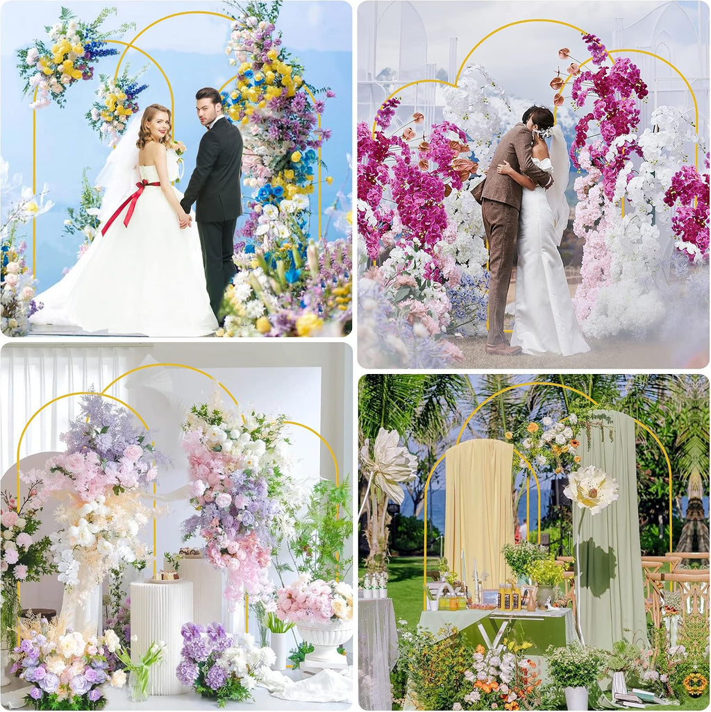 Wedding Arch Backdrop Stand 7.2FT,6.6FT,6FT Gold Metal Arch Stand