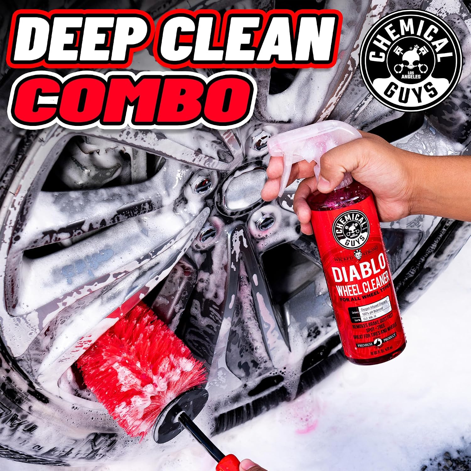 Diablo Brake Dust & Wheel Cleaner Spray for Rims, 2 x 16 oz | pH-balanced spray lifts brake dust and road grime from