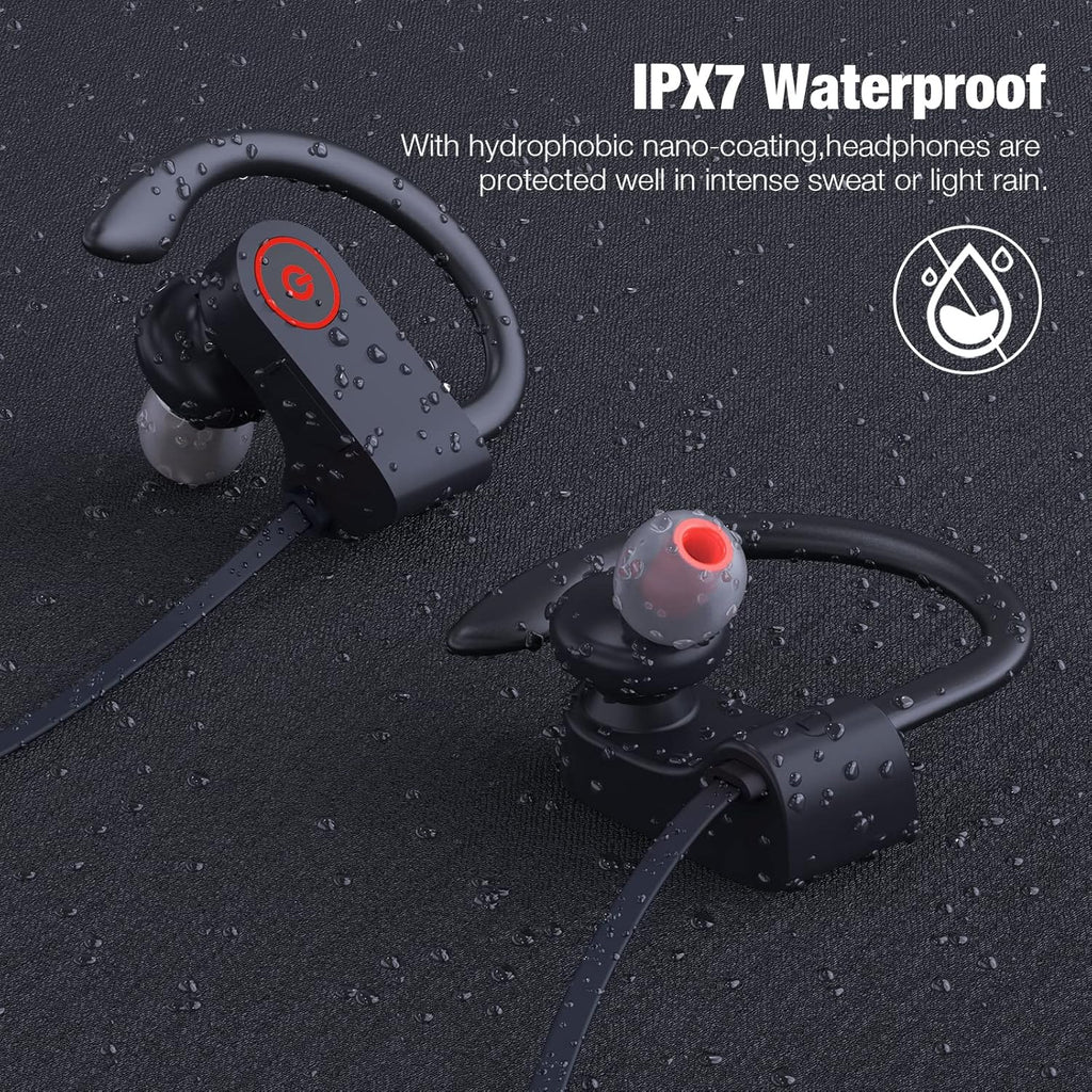 Bluetooth Wireless Headphones 16H Playtime Earbuds with Mic Stereo in-Ear Earphones, IPX7 Waterproof Sports Sound