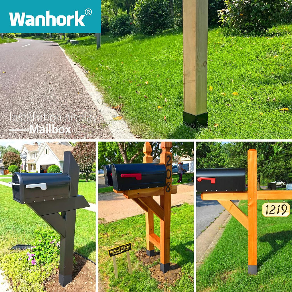 304 Stainless Steel Adjustable Post Protector (Range 3.3-6in), Protect mailboxes, Deck and Fences from rain and