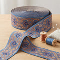 10 Yards Vintage Boho Jacquard Ribbon Trim, 1.9" Wide Embroidered Fabric Lace for Sewing, DIY Crafts, Clothing