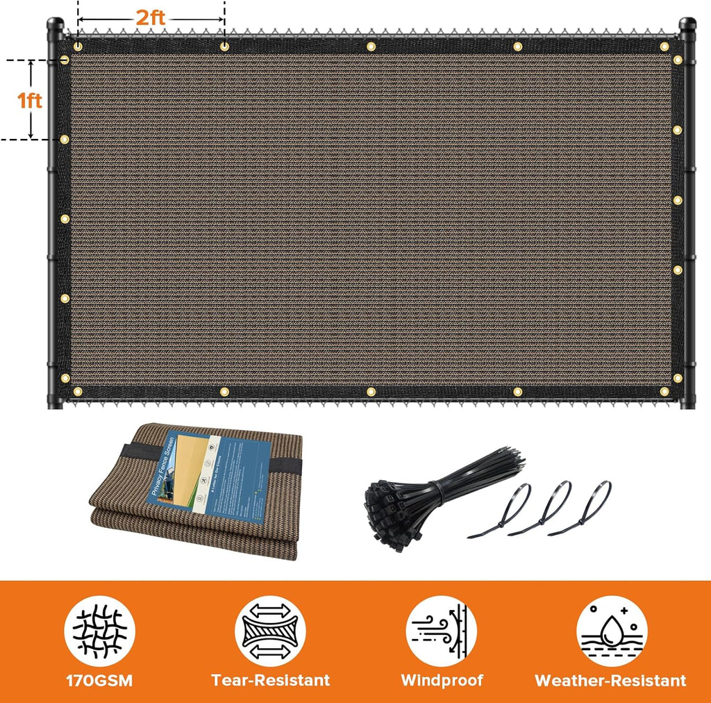5ftx50ft Fence Privacy Screen Heavy Duty 170 GSM Windscreen & Dustproof Fabric Privacy Screen Covering Mesh Fencing