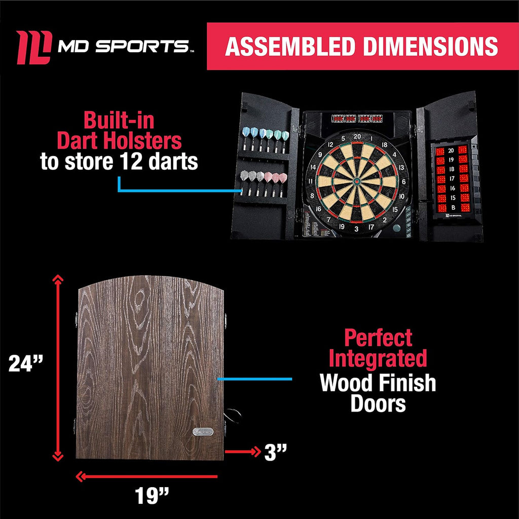 Dartboard Cabinet Multiple Styles Electronic Dartboard With Digital X/O Cricket Scorekeeping and Dart Set, Perfect