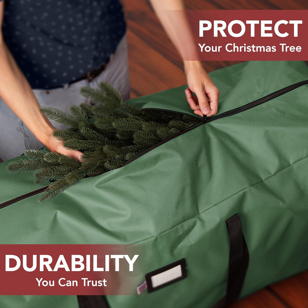 Christmas Storage Bag Heavy Duty Fits Up to 9ft Tall Artificial Tree, Waterproof with Durable Handles & Zipper Xmas