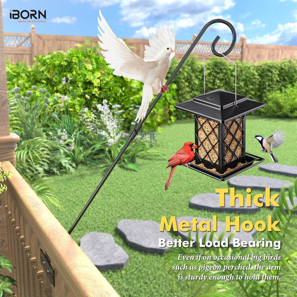 Fence Deck Hook Rail Heavy Duty Hummingbird Feeder Hanger 28 Inch Railing Hanging Hook for Bird Feeder, Suet Baskets