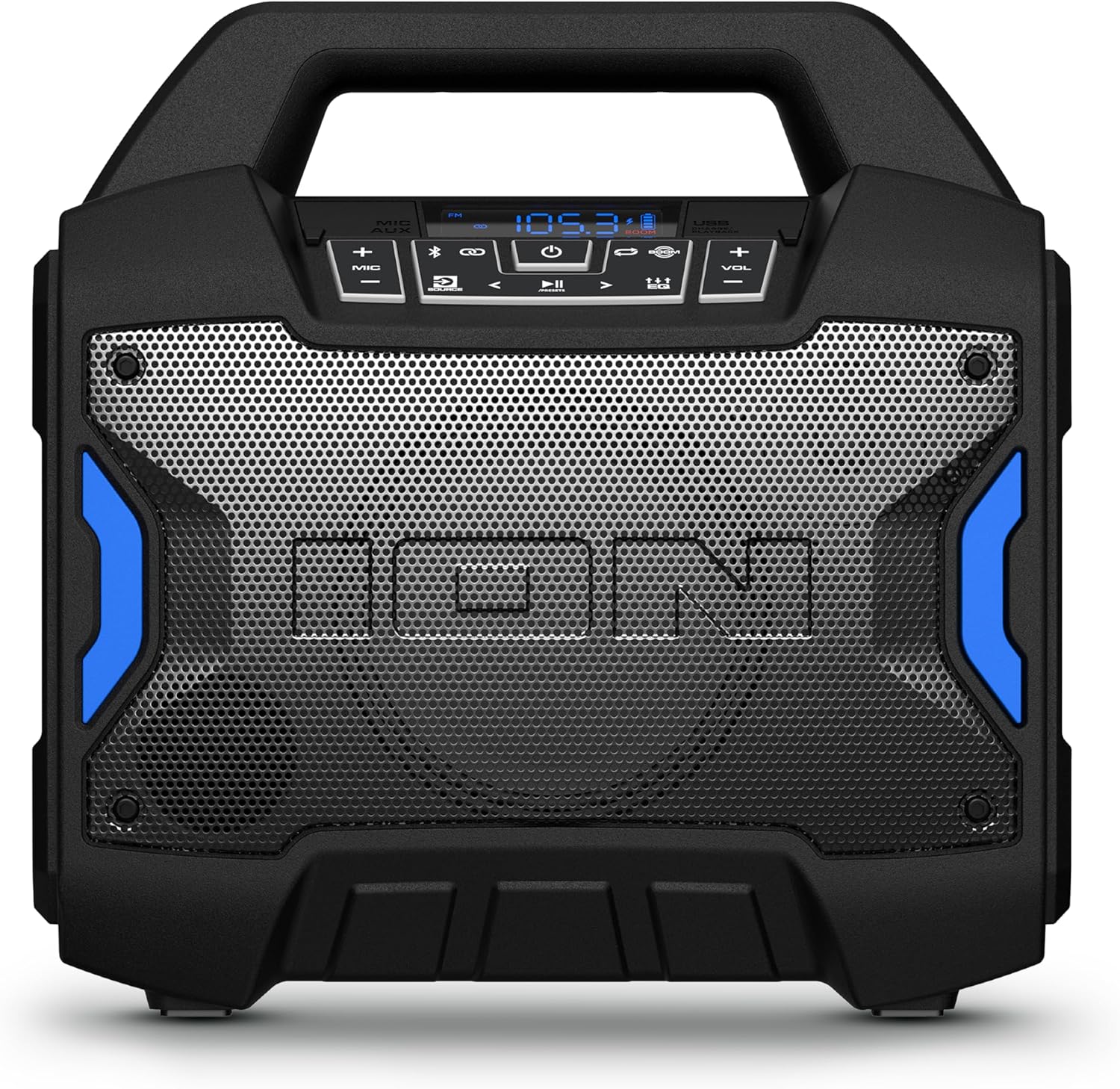 Tailgater Boom - Outdoor Portable Bluetooth Speaker with Mic in, FM Radio, USB Port, Battery, IPX5 Water-Resistant