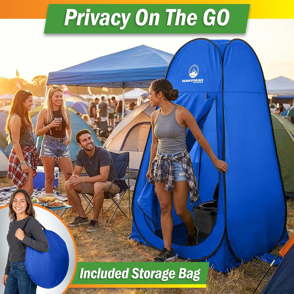 Pop Up Changing Tent, 3.3 x 3.3 x 6.2ft, Camping Shower Tent for Portable Toilet Stall or Dressing Room with Carry