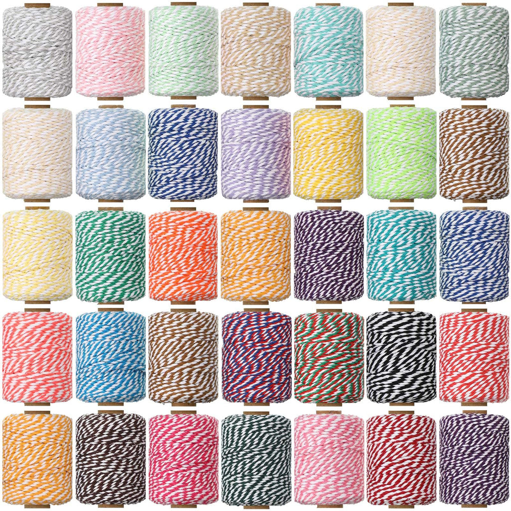30 Rolls Bakers Twine 2mm Cotton String for Crafts, Multicolor
